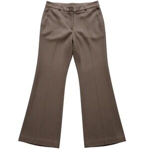 WHBM The Boot Women's Brown Geometric Pattern Flare Leg Pants Size 10